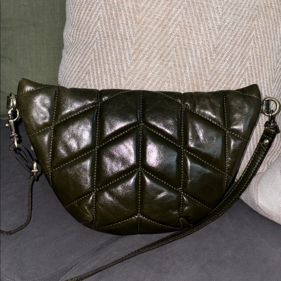 Patricia Nash Tinchi Crossbody With Dust Bag. Olive Quilted Leather. EUC - Picture 3 of 8